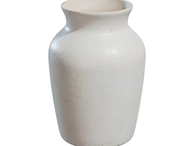 Simple White Ceramic Vase with Smooth Surface for Modern Home Decor 3d model