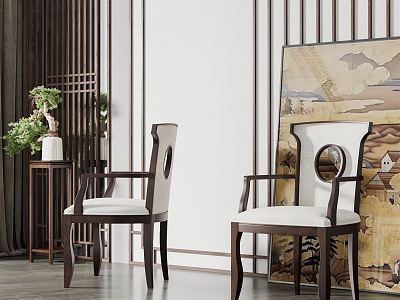 New Chinese Style Dining Chair Solid Wood Dining Chair model