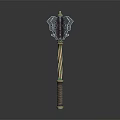 Durable Hardware Tool Axe with Decorative Metal Head and Textured Handle 3d model