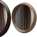 Round Wooden Frame Mirrors With Different Colors And Curtain Reflections For Interior Decor