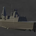 Modern Warship Design Featuring Advanced Radar System Bridge And Hull Structure