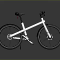 Modern Minimalist Bicycle With White Frame And Black Wheels Design 3d model