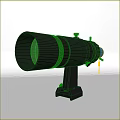 High Quality Black Telescope With Blue Component On Stable Stand 3d model