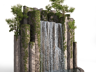 Modern waterscape rockery waterscape 3d model