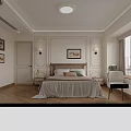 Elegant Modern Walk-in Closet Interior With White Cabinets Glass Doors Dressing Table And Herringbone Floor