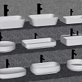 Modern wash basin wash basin counter basin round table basin faucet wash basin 3d model