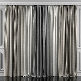 Modern Curtain Fabric Curtain 3d model