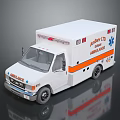 Toy Ambulance Model With White Body Orange Stripes And Red Emergency Lights
