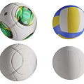 Various Sports Equipment Balls Featuring Colorful And White Design Patterns And Textures