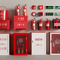Fire hydrant fire extinguisher fire hydrant safety exit alarm fire emergency lighting 3d model