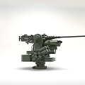 Military Green Heavy Duty Automatic Cannon Weapon With Long Barrel And Mechanical Mount