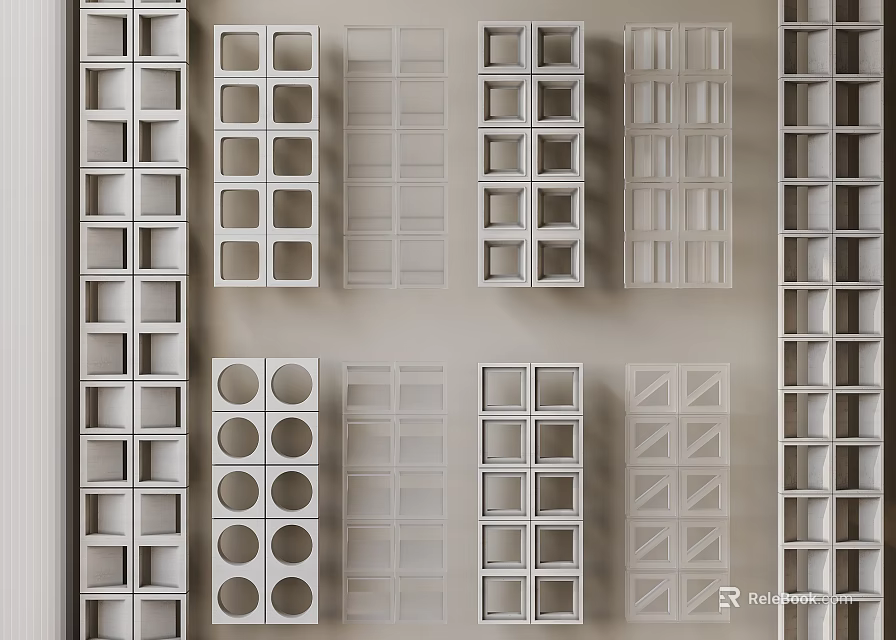 Modern Partition Designs With Grid Circular And Geometric Patterns For Interior 3d model