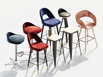 Modern Bar Chair Combination Stool 3d model