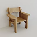 Handcrafted Natural Solid Wood Armchair With Minimalist Stylish Design Suitable For Indoor Home Use