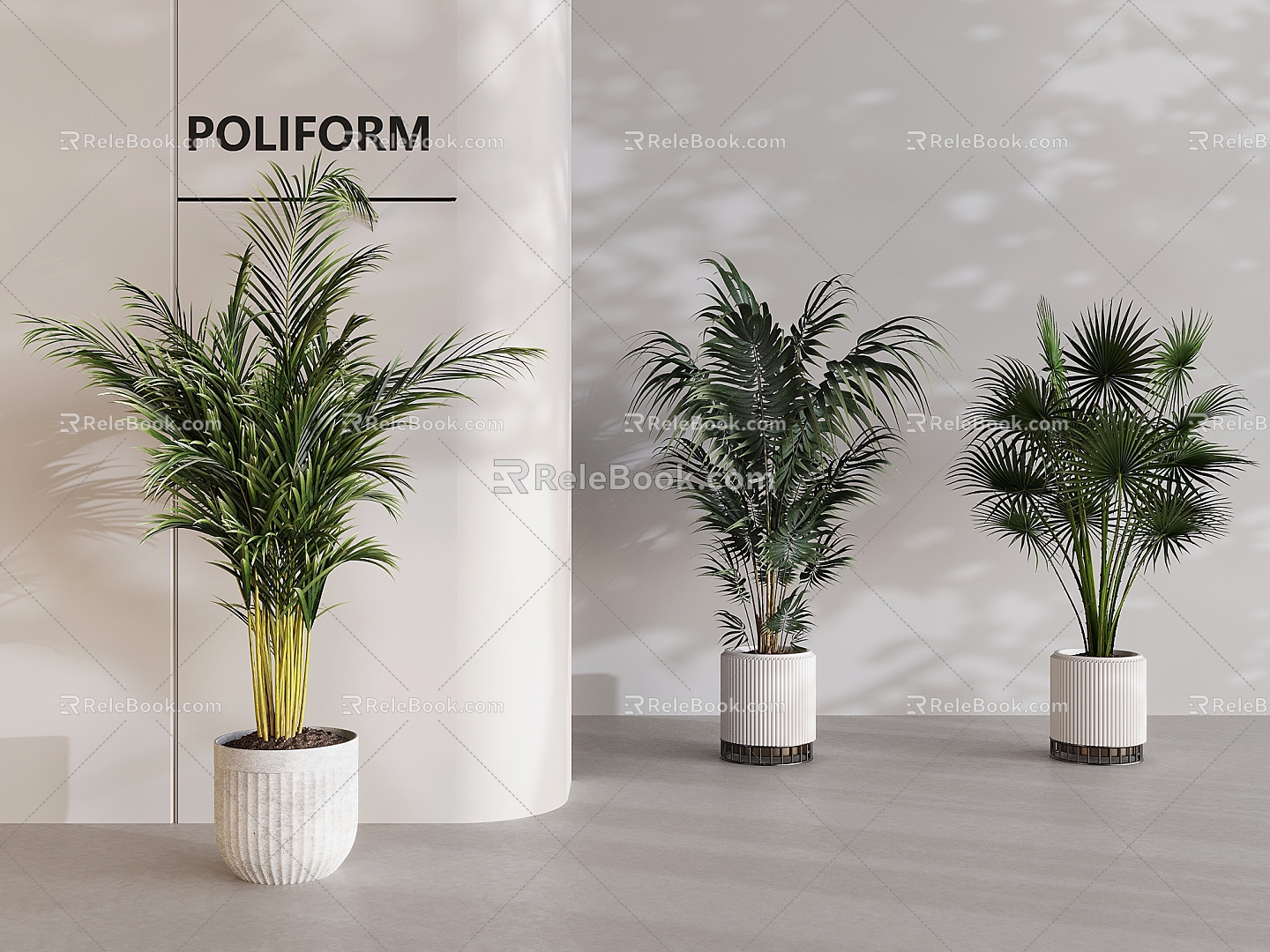 green plant potted plant combined ceramic pot plant green plant 3d model