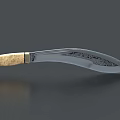Traditional Decorative Knife With Engraved Silver Blade Ivory Handle And Golden Accents