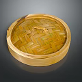 Round Bamboo Steamer with Woven Lid for Household Daily Cooking Use
