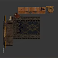 Traditional Interior Design With Wooden Cabinet Brown Sofa Picture Frames And Antique Vase