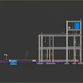 3D Industrial Model Displaying Transparent Framework Colored Pipelines And Structural Components