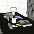 Modern Table Ornaments Books Table Lamp Kettle Watch 3d model