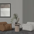 Modern Casual Sofa Combination Single Sofa 3d model