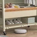 Mobile Clothing Rack with Hanging Clothes Storage Shelf Toy and Shoes in Living Room