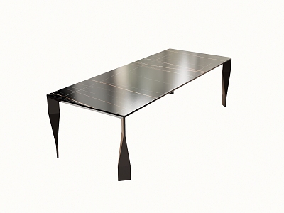 Modern Dining Table Simple Rectangular Dining Table 3d model