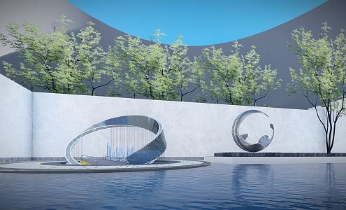 Modern Urban Sculpture Landscape Sculpture Arc Sculpture Metal Arc Sculpture Landscape Structure Entrance Sculpture 3d model