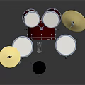 Red Professional Drum Set with Snare Tom Bass Drums Crash Cymbals and Adjustable Drum Stool