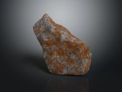 Rustic Gray Orange Stone And Natural Wood With Textured Surface For Decorative Design 3d model