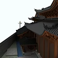 Exquisite Traditional Chinese Ancient Wooden Palace Building With Elegant Black Tile Flying Eaves Design