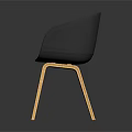 Modern Gray Accent Chair with Wooden Legs Minimalist Design for Living Room