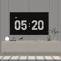 Modern White TV Stand With Decorative Deer Figurine Vase And Wall Mounted TV