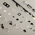 Various Styles of Downlights and Spotlights in Black and White for Indoor Ceiling Lighting
