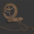 Vintage Gold Pocket Watch With Open Case Chain And Shiny Dial On Dark Background