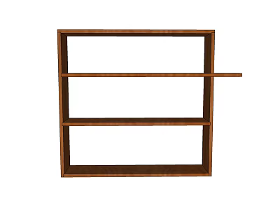 Brown Wooden Bookcase with Open Design and Multiple Storage Shelves for Home Interior 3d model