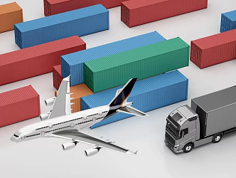 modern container logistics 3d model