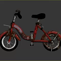 Red Vintage Bicycle With Old Rusty Frame Black Seat And White Rim Wheels