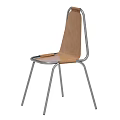 Modern Dining Chair With Wooden Seat Backrest And Metal Frame For Home Kitchen