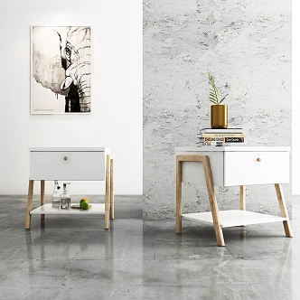 Nordic Bedside Cabinet Bedside Cabinet Painting Jewelry 3d model
