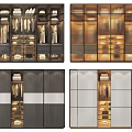 Modern Wardrobe Design With Glass Doors Hanging Rods Shelves And Wooden Drawers