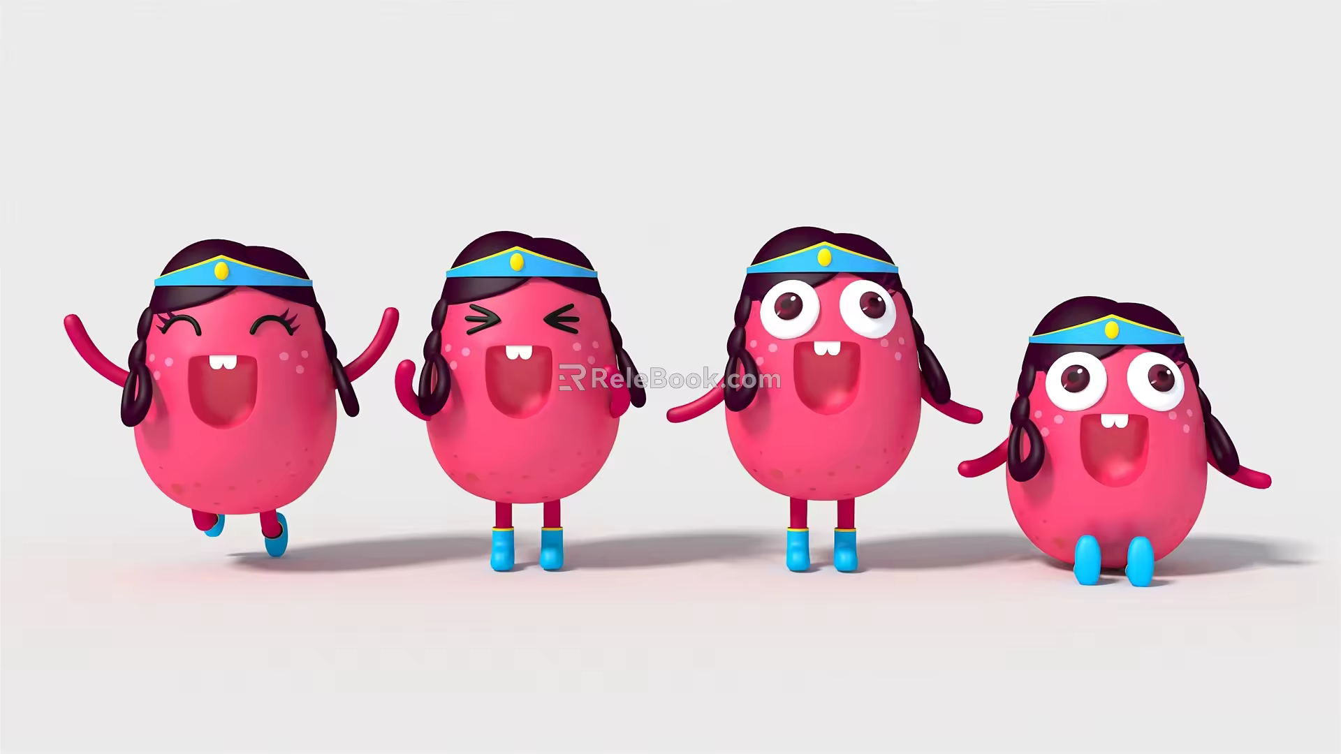 Modern game character cartoon red potato 3d model