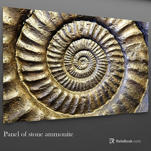 Golden Spiral Wall Decor With Intricate Relief Texture For Modern Interior 3d model 