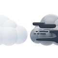 Modern White Clouds Dark Clouds Cartoon Dark Clouds 3d model