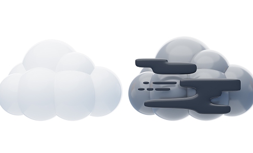 Modern White Clouds Dark Clouds Cartoon Dark Clouds 3d model