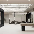 Modern Clothing Store Interior With Mannequins Display Racks And Lighting Fixtures