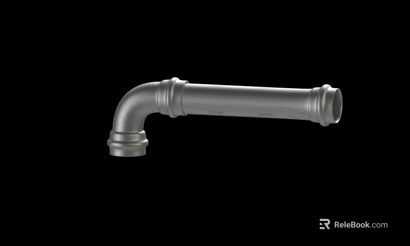 Industrial Metal Pipe Elbow Fitting With Smooth Surface And Secure Connections On Black Background 3d model 