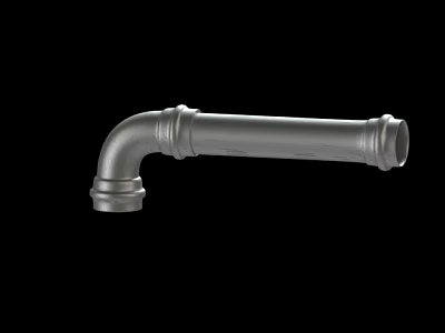 Industrial Metal Pipe Elbow Fitting With Smooth Surface And Secure Connections On Black Background 3d model