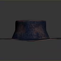 Fashionable Vintage Wide Brim Hat in Blue Pink Distressed Felt Texture