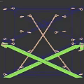 Decorative Ornament Set With Crossed Wooden Frames Metal Chains And Spikes